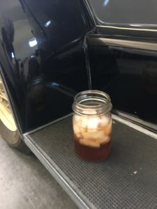Picture of Ice Tea on Model A Running Board where I wrote my first short story